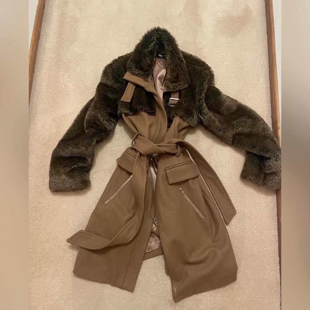 Alex & Alex wool and faux fur jacket